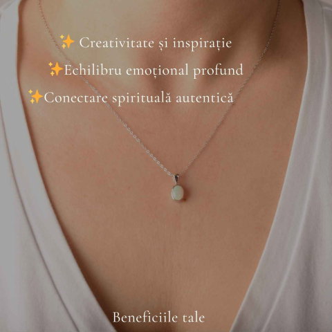 Colier Argint 925 cu Opal Etiopian Oval – Intuitie si Energie Pozitiva [2]