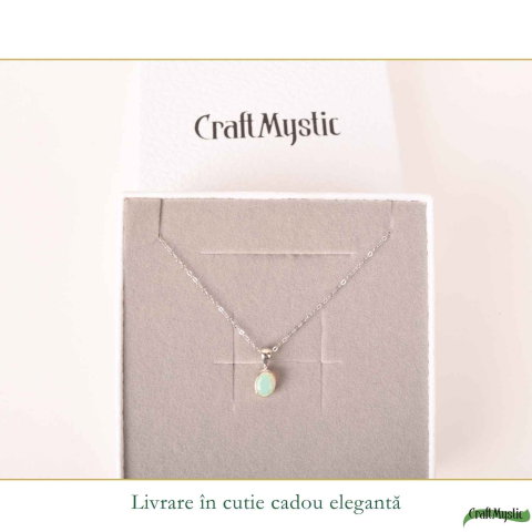 Colier Argint 925 cu Opal Etiopian Oval – Intuitie si Energie Pozitiva [5]