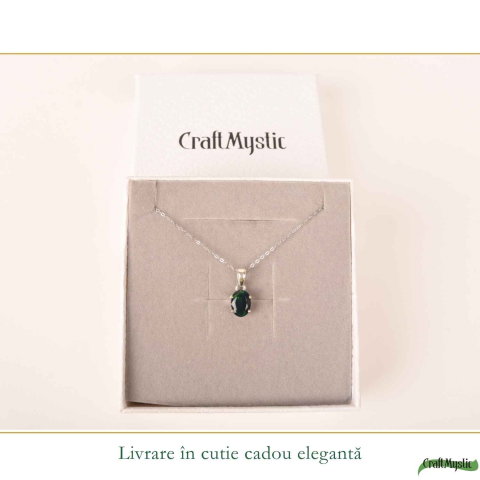 Colier Argint 925 cu Opal Negru Oval – Eleganta si Protectie Energetica [5]
