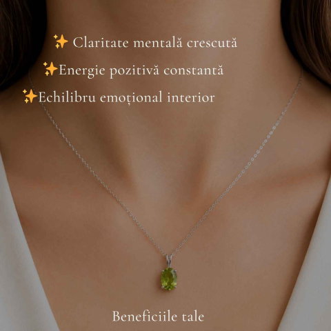 Colier Peridot Oval din Argint 925 – Prosperitate si Energie Pozitiva [2]