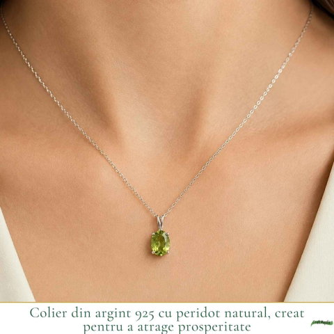 Colier Peridot Oval din Argint 925 – Prosperitate si Energie Pozitiva [1]