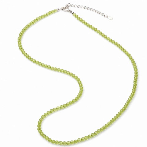 Sanatate - Colier Fin la Baza Gatului Tip Choker cu Peridot Fatetat 3 mm – Prospețime si Eleganta Naturala