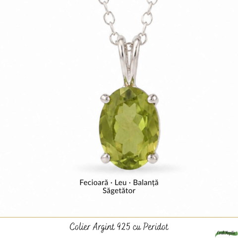 Colier Peridot Oval din Argint 925 – Prosperitate si Energie Pozitiva [4]