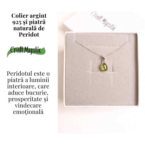 Colier Argint 925 cu Peridot Natural Oval – Lumina Interioara si Energie Pozitiva [2]