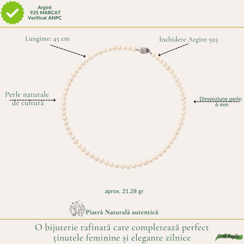 Colier Argint 925 cu Perle Naturale de Cultura – Delicatete si Eleganta Feminina [3]