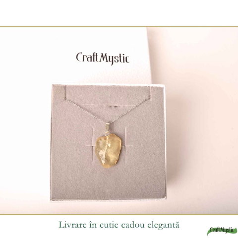 Colier Argint 925 cu Piatra Desertului Libian Brut – Protecte si Energie Solara [5]