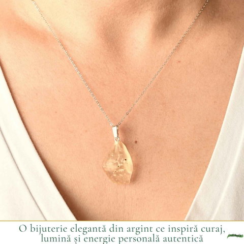 Colier Argint 925 cu Piatra Desertului Libian Neuniforma – Claritate si Protectie [1]