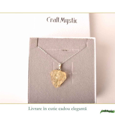 Colier Argint 925 cu Piatra Desertului Libian Neuniforma – Claritate si Protectie [5]