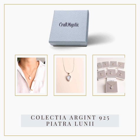 Colier Argint 925 cu Piatra Lunii Curcubeu Fatetat – Bijuterie pentru Echilibru Emoțional [5]
