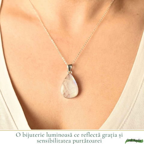 Colier Argint 925 cu Piatra Lunii Lacrima – Intuitie si Feminitate Eleganta [1]