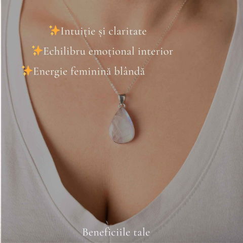 Colier Argint 925 cu Piatra Lunii Lacrima – Intuitie si Feminitate Eleganta [2]
