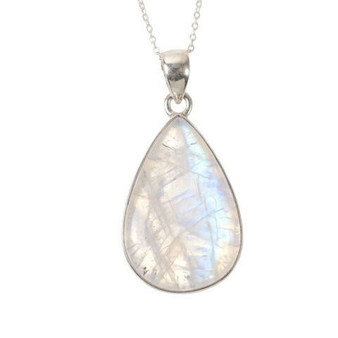 Protectie - Colier Argint 925 cu Piatra Lunii Lacrima – Intuitie si Feminitate Eleganta