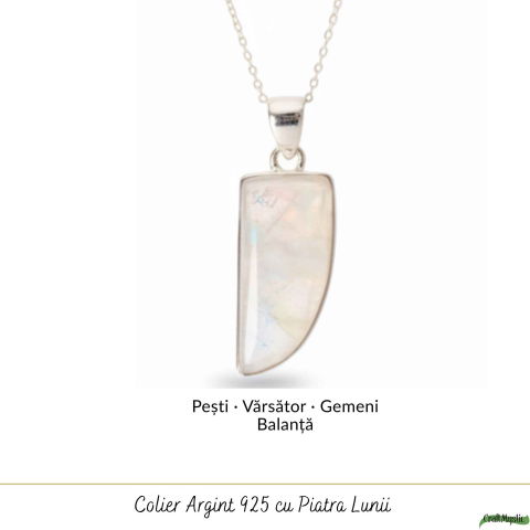 Colier Argint 925 cu Piatra Lunii Neuniform – Intuitie si Echilibru Emotional [4]