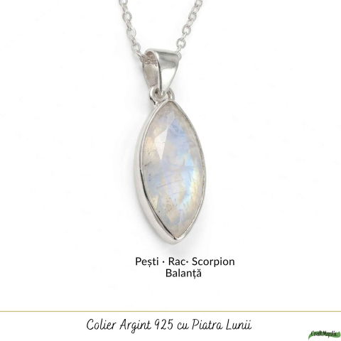 Colier Argint 925 cu Piatra Lunii Fatetata Delica – Feminitate si Echilibru Interior [4]
