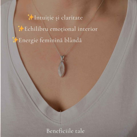 Colier Argint 925 cu Piatra Lunii Fatetata Delica – Feminitate si Echilibru Interior [2]