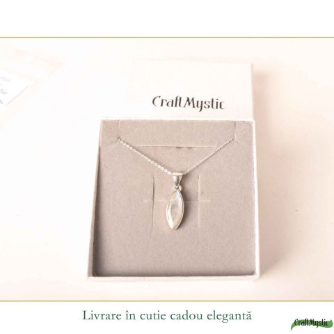 Colier Argint 925 cu Piatra Lunii Fatetata Delica – Feminitate si Echilibru Interior [5]