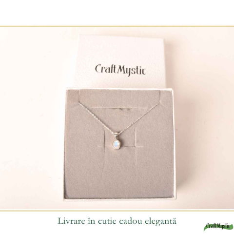 Colier Argint 925 cu Piatra Lunii Oval – Intuitie si Echilibru Interior [5]