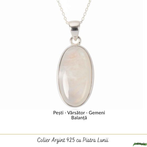 Colier Argint 925 cu Piatra Lunii Ovala – Intuitie si Echilibru Interior [4]