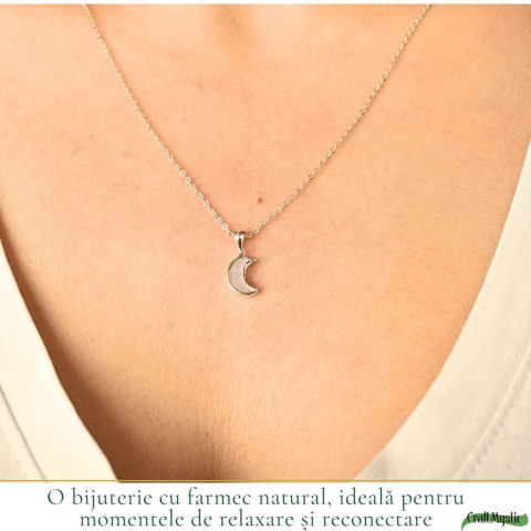 Colier Argint 925 cu Piatra Lunii Semiluna – Intuitie si Energie Lunara [1]