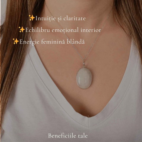 Colier argint 925 piatra lunii oval – intuitie si echilibru interior [2]
