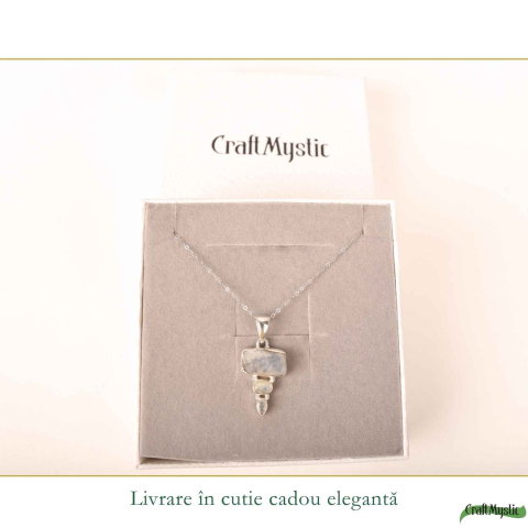 Colier Argint 925 cu Tripla Piatra Lunii – Intuitie si Echilibru Emotional [5]
