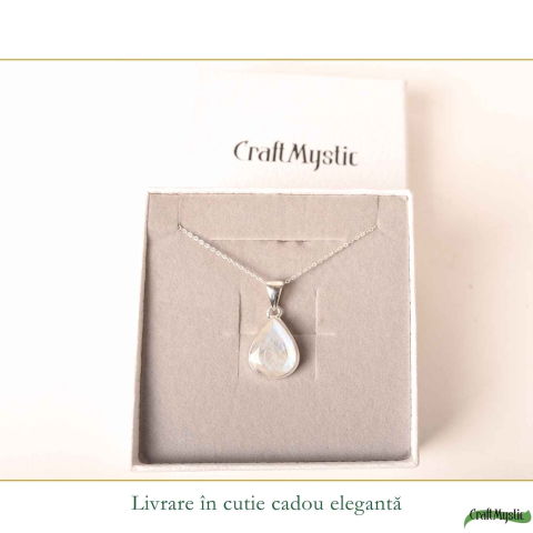 Colier Argint 925 cu Piatra Lunii Lacrima – Intuitie si Echilibru Feminin [5]