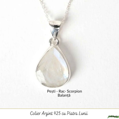 Colier Argint 925 cu Piatra Lunii Lacrima – Intuitie si Echilibru Feminin [4]