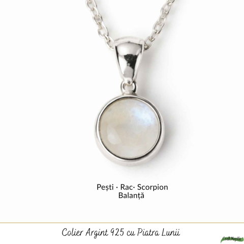 Colier Argint 925 cu Piatra Lunii Rotund – Echilibru si Intuitie Zilnica [4]