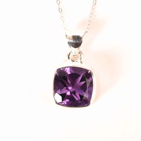 Colier Argint 925 cu Ametist Fatetat – Claritate, Protectie si Liniste Interioara [5]