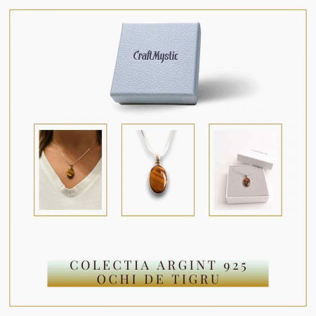 Colier Argint 925 - Ochi de Tigru Natural pentru Incredere [5]