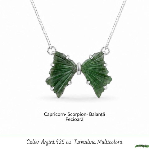 Colier Argint 925 cu Turmalina Multicolora Fluture – Bucurie si Energie [4]