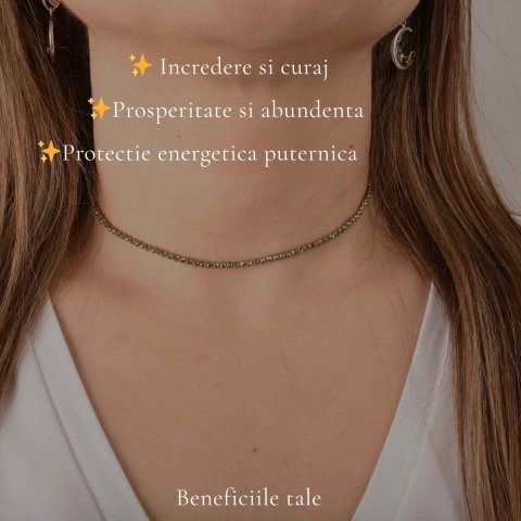 Colier argint 925 cu Pirita margele fatetate – Prosperitate si incredere [2]