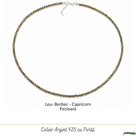 Colier argint 925 cu Pirita margele fatetate – Prosperitate si incredere [4]
