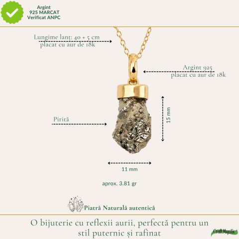 Colier argint 925 cu Pirita neuniform – Prosperitate si incredere [3]