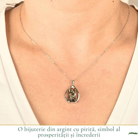 Colier Argint 925 cu Pirita Lacrima – Prosperitate si incredere Personala [1]