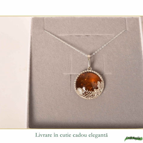 Colier argint 925 rotund cu chihlimbar natural – Energie solara si echilibru [5]