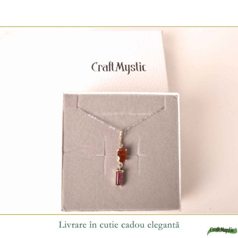 Colier Argint 925 cu Rubin si Turmalina Naturala – Dragoste si Curaj [5]