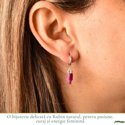 Cercei cu Rubin Brut Natural din Argint 925 – Energie si incredere Feminina [1]