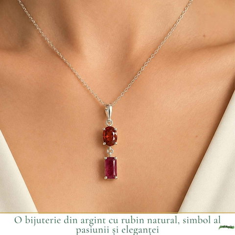 Colier Argint 925 cu Rubin si Turmalina Naturala – Dragoste si Curaj [1]