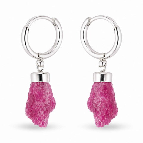 Rubin - Cercei cu Rubin Brut Natural din Argint 925 – Energie si incredere Feminina
