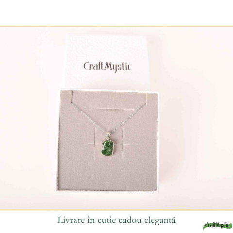 Colier Argint 925 cu Smarald Etiopian Dreptunghi – Prosperitate si Echilibru Interior [5]
