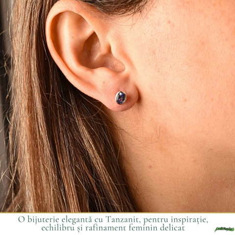 Cercei Argint 925 cu Tanzanit Fațetat Oval – Intuitie si Eleganta Feminina [1]