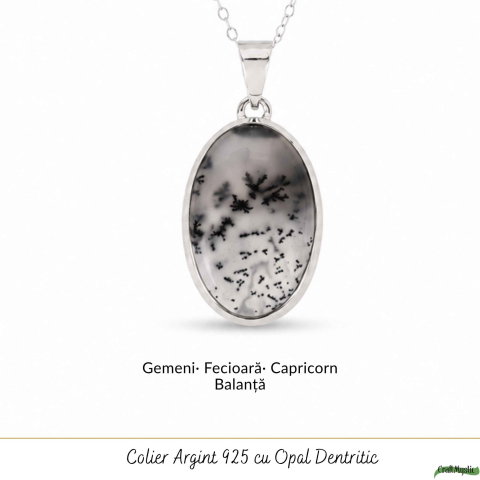Colier argint 925 cu Opal Dendritic oval – Claritate si echilibru interior [4]