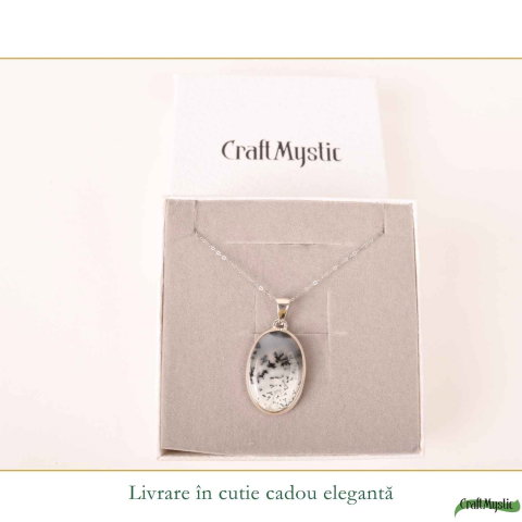 Colier argint 925 cu Opal Dendritic oval – Claritate si echilibru interior [5]