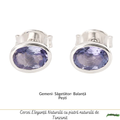 Cercei Argint 925 cu Tanzanit Fațetat Oval – Intuitie si Eleganta Feminina [4]