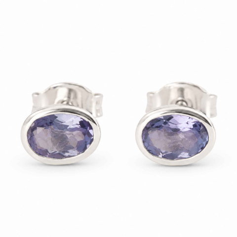 Cristale pentru zodii - Cercei Argint 925 cu Tanzanit Fațetat Oval – Intuitie si Eleganta Feminina