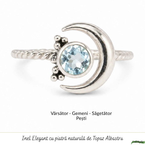Inel argint 925 cu Topaz Albastru luna si soare – claritate si echilibru interior [3]