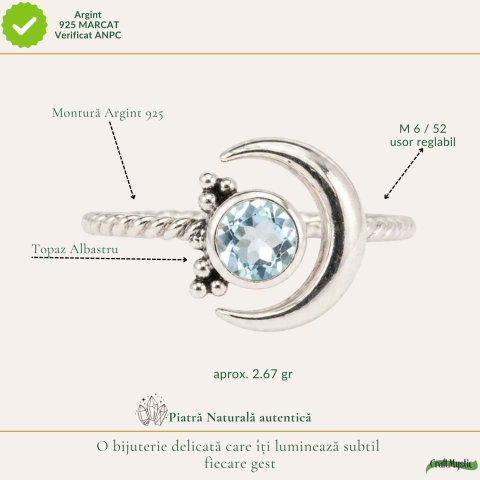 Inel argint 925 cu Topaz Albastru luna si soare – claritate si echilibru interior [4]