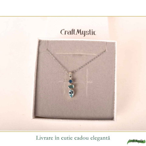 Colier argint 925 cu Topaz Albastru si Apatit – Claritate si comunicare [5]