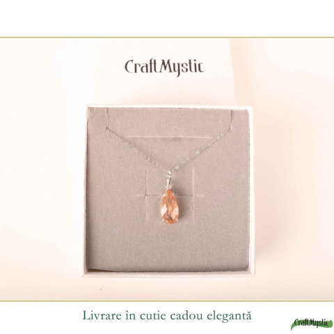 Colier Argint 925 cu Topaz Imperial Lacrima – Abundenta si incredere in Tine [5]